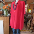 This bold red short sleeve top / jacket will be wardrobe favorite size 46/22 by RENE TAYLOR. As new.