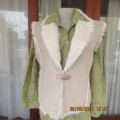 Ultra chic waistcoat in neutral colours with suede look and fluffy soft inner.Size 38/14 by DENIM CO
