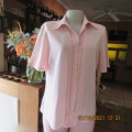 Top of the line blush,pink short sleeve blouse by WOOLWORTHS size 36/12. Tucked decoration.As new