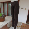 Best quality choc brown skinny leg high waist pants size 36/12 by LONG GREEN from Korea. Suede poly.