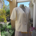 Smart cropped light cream short sleeve button down 100% polyester size 40/16 jacket.New condition.