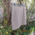 Classy fully lined khaki pencil skirt calf length size 46/22 by CALLIE from Parklane.In Trevita/Wool