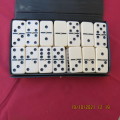 Set of excellent quality 28 DOMINOES double six neatlly packed in vinyl box.
