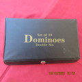 Set of excellent quality 28 DOMINOES double six neatlly packed in vinyl box.