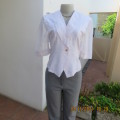 Nostalgic white embossed polyester short top/jacket with lace collar.By RHAPSODY size 34/10.As new