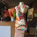 Ultra sexy long floral stretch polyester halter neck top with metal decoration size 34/10.New cond.