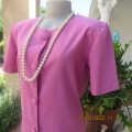 Box style fuscia pink short sleeve top/jacket by MARLICO size 36/12.Close with large covered buttons