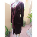 Luxury glamour dress and jacket outfit in dark mulberry by HIP HOP size 38/14 in stretch velvet.