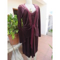 Luxury glamour dress and jacket outfit in dark mulberry by HIP HOP size 38/14 in stretch velvet.