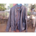 Men`s choc brown faux leather bikers zip-up jacket size MED.(105cm) by IDENTITY. New condition.