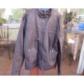 Men`s choc brown faux leather bikers zip-up jacket size MED.(105cm) by IDENTITY. New condition.