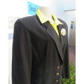 Elegant black long sleeve viscose/poly jacket size 36/12 by TRUWORTHS.Three dummy pockets.As new