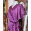 Sexy silky polyester fold over night gown in purple with side pockets.By DREAMER size 34 to 36.