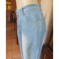 Blue denim straight legged cropped jeans size 40/16 by CASUAL CLUB.Pockets back and front