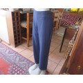 Navy straight legged polyester/viscose stretch pants size 40/16 by WOOLWORTHS, One dummy pocket.