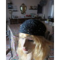Pretty wide black with glitter dots polycotton headband gathered at sides with elastic band.New