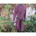 Handsome dark red/navy paisley patterned fold over long sleeve men`s night gown.Size S by SKIPPER