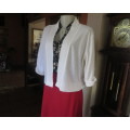Simply classic acrylic knit cover up white top/jacket with elbow length sleeves.Size 42/18, As new