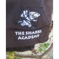Black men`s shorts by BLK size XL in polyester with suede look inlays at sides.With logos.Drawstring