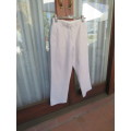 Men`s beige linen/cotton pants in size 30 by D66. Pockets back and sides. Flat front. Very good cond