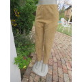 Golden wheat colour suede look polyester dress pants size 34/10. No stretch.Owner made.Very good con