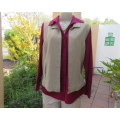 Smart zip up sleeveless waistcoat in wheat/beige check size 36/12.Textured polycotton.New