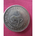Republic of SA 50cent silver coin 1963. Unity make strength/Eendrag maak mag. EF condition.