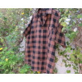 Modern men`s casual brown/black check shirt. One pocket.Size XXL 135cm chest New condition