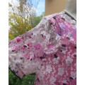 Luxury opaque long cover up with white/pink/purple flowers.Short sleeve.Size 42/18. As new.