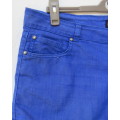 Pair of cobalt blue stretch polycotton shorts by NEWS size 42/18.Pockets back and front. As new.