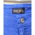Pair of cobalt blue stretch polycotton shorts by NEWS size 42/18.Pockets back and front. As new.