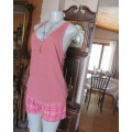 Soft viscose dark salmon vest style top with some stretch. Size 38/14 by EDITION .New condition.