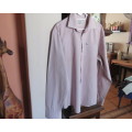 High quality Men`s OLD KHAKI size large long sleeve cotton shirt in white/brown thin stripes.As new.