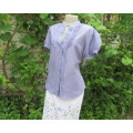 Irresistible periwinkle short sleeve silk/cotton blend top by STUDIO W size 42/18.New condition.