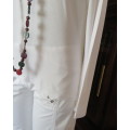 Handy white poloneck long sleeve top in stretch viscose by OR size 40/16.Perfect for under jacket.