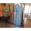 Best quality RAMELLE vintage straight princess style dress size 36/12 in vertical grey/cream/orange