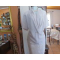 Amazing GIORGIO short sleeve top.Ecru/ tiny white design.Pleats on shoulders.Foldover Size 40