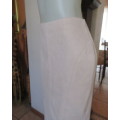 Beautiful wheat colour bandless skirt in stretch polyester with suede look.Size 38/14.New condition.
