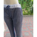 As new textured navy/white mottled stretch polycotton skinny leg IMAGE Active pants.Size pockets.