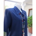 Classic navy short sleeve polycotton top.By WOOLWORTHS size 40/16.Close with covered buttons. As new
