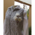 Warm,cozy silver grey fluffy polyester zip-up lined waistcoat.High neckline.Size 36 to 38.As new