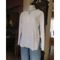 Romantic long sleeve white fine 100% cotton slip over top.Heart embroidery/sequins.Size 36.As new