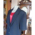 Stunning navy short sleeve 2 button closure polyester jacket. Size 38/14 by JADE. New condition.