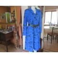 Fabulous long sleeve royal blue/black design princess style vintage dress.Size 44/20 by NINA.As new.