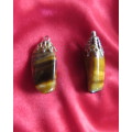 Two genuine tiger eye stone pendants. Length 2.5cm. New. Never used.