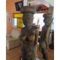 Piece of art!! Hand carved 1.62 meter high wooden statue of African woman. Very Heavy! Hard wood.
