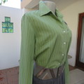 Vertical striped avo/white long cuffed sleeve shirt. In 100% cotton.Shirt collar.Size 36 by RED SURF