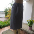 Fabulous navy/light blue fine check A-Line skirt in crimplene. Elasticated waist. Size 42. As new