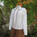 Warm pure cotton long cuffed sleeve light cream button down vintage style blouse.By BUS STOP size 38