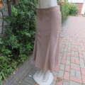 Mocha winter ankle length skirt contructed in panels for perfect fit. Size 36 by SENSATIONS.Bandless